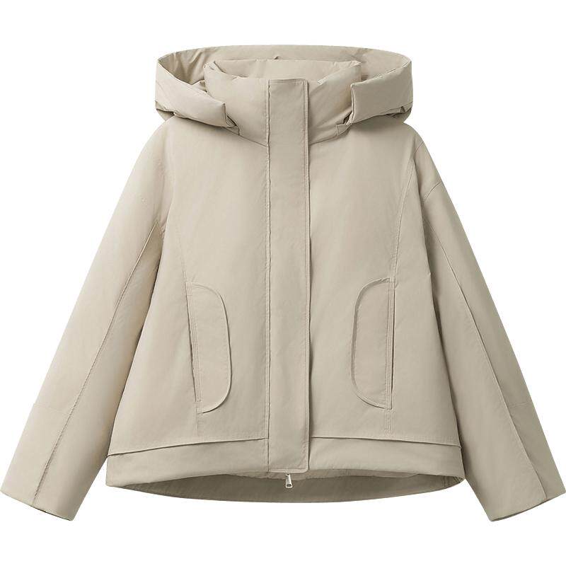播冬季户外机能风短款连帽羽绒服女冬短款宽松夹克外套DDR4RD5227