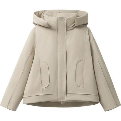 播户外机能风短款连帽羽绒服女冬短款宽松夹克外套DDR4RD5227
