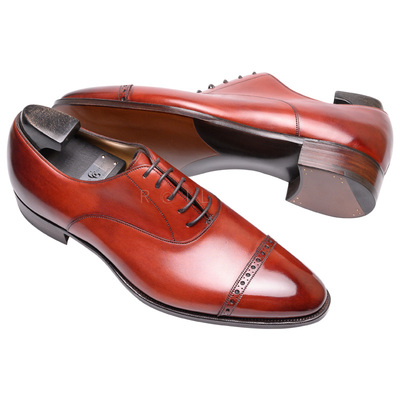 英国Gaziano&Girling固特异红色皮鞋手工Oxford牛津鞋男Cambridge