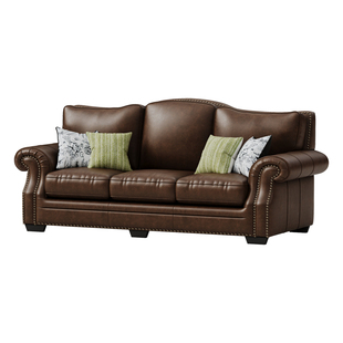 时余伯纳德沙发美式复古真皮沙发法式复古2025年新款设计师款沙发