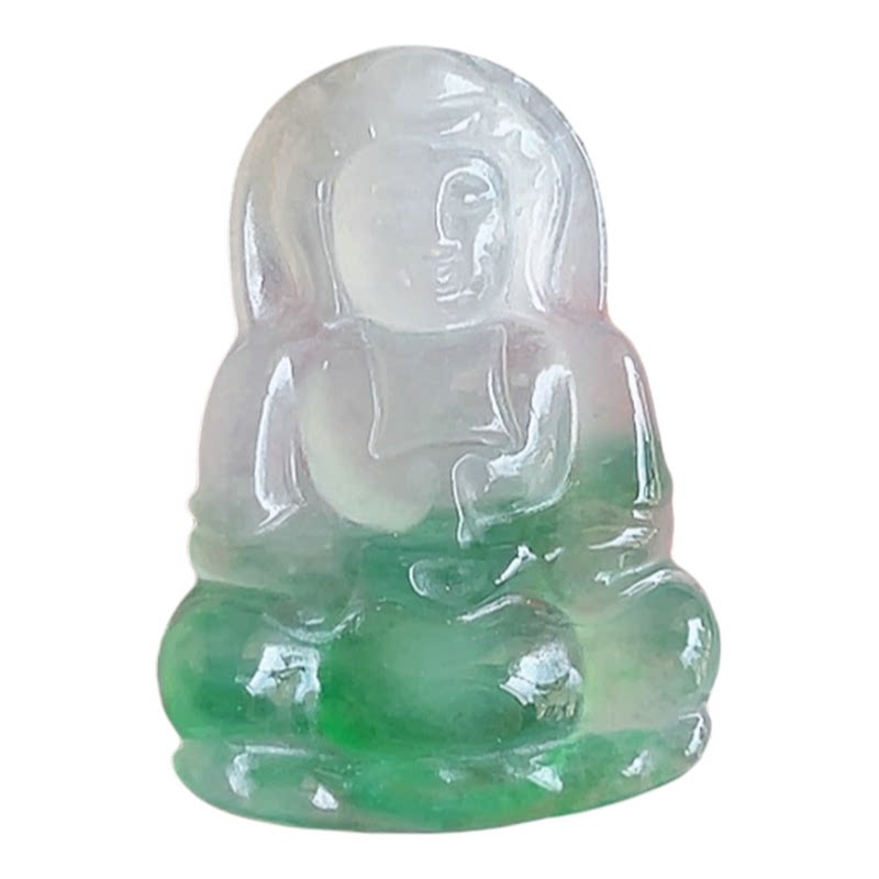 缅甸翡翠冰种飘阳绿观音吊坠a货