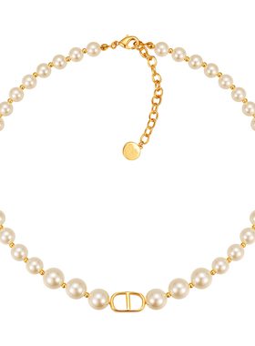 DICD/D家字母大珍珠项链女