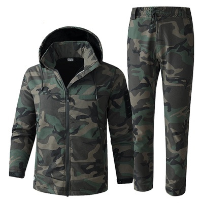 冬季加绒加厚迷彩服套装