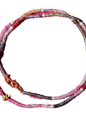 晨岸.高净度帕帕拉恰蓝宝石项链