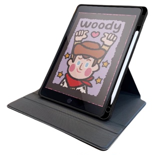 适用于360旋转保护套iPad2022防弯亚克力air5保护壳10代巴斯光年苹果11平板10.2笔槽Pro12.9寸mini4/5/7防摔