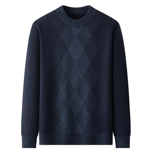 中年男士加厚保暖针织毛衣40岁50爸爸秋冬季宽松打底衫中老年上衣