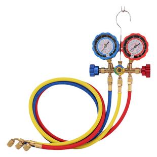 鸿森R22/R410制冷剂压力表双表组 冷媒雪种压力表 加液充氟压力表