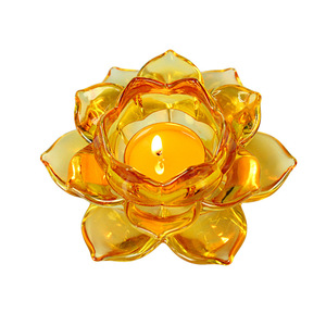 七彩水晶琉璃莲花灯座酥油灯