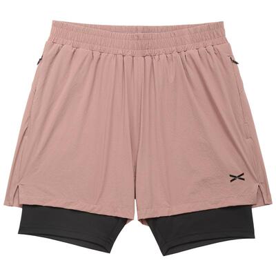 维特客假两件凉感透气跑步短裤男