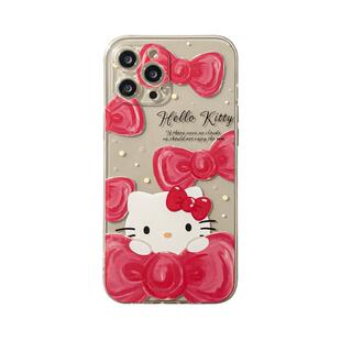 benefit红蝴蝶结可爱小猫17pro16适用于iphone15promax苹果15PRO手机壳13新款14套12创意11透明xsmax硅胶xr防