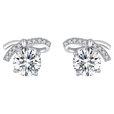 一撇一捺飘带几何耳钉女925银