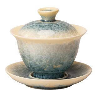 结晶釉窑变三才盖碗单个家用高档功夫茶具陶瓷泡茶碗喝茶2026新款