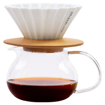 简约手冲套组单层折纸滤杯