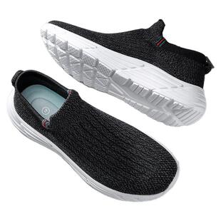 男鞋夏季透气2026新款网面飞织一脚蹬轻便厚底超软男款老北京布鞋