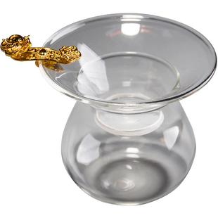 容山堂茗宏玻璃茶漏托架茶滤网鎏银壶漏斗泡茶过滤器功夫茶具配件