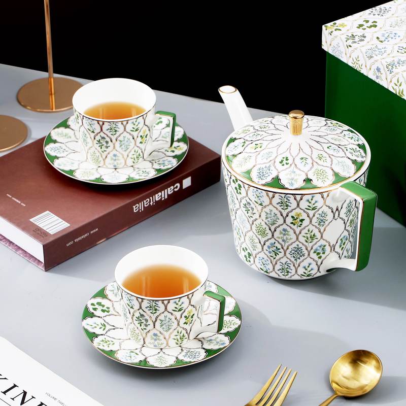 FLORIS伊甸园轻奢骨瓷茶具套装咖啡杯马克杯水杯茶壶礼品
