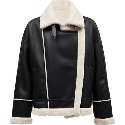 VeroModa仿皮毛领直筒短外套