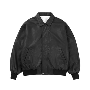 VMCL日系复古羊羔绒 机车短宽PU皮夹克外套男国潮24AW vermicelli