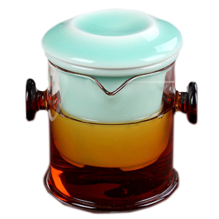 青瓷红茶泡茶器加厚耐热玻璃双耳杯茶壶陶瓷功夫茶具过滤泡茶壶