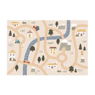 【质感肌理款】CCF 城市探险儿童轨道游戏毯可拆洗地毯水洗爬爬垫