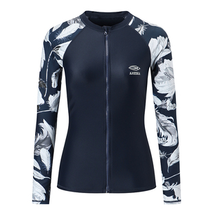 AXESEA丨Tides潜水服女分体长袖冲浪泳衣防晒保守海潮水母上衣