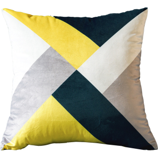 简约现代几何黑白抱枕靠垫灰蓝色条纹格子北欧抱枕套客厅沙发靠枕