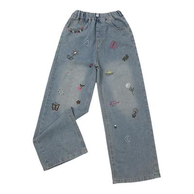 女童加绒裤子秋冬中大童阔腿裤