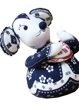 鼠来宝布偶摆件布络招财鼠民族风