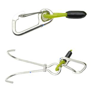 潜水双头流钩316不锈钢放流伸缩安全绳挂扣暗流弹簧绳单头流勾