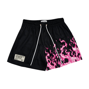 火焰运动短裤男生夏季美式速干篮球四分裤不过膝宽松健身训练球裤