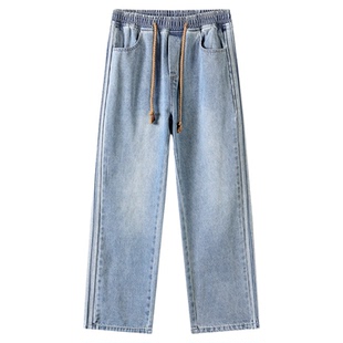 牛仔裤男士宽松直筒男裤秋冬季2025新款美式休闲百搭阔腿长裤子男