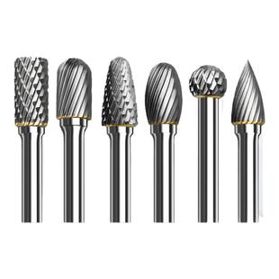 粤信合金磨头硬质合金旋转锉头6*10mm木工钨钢铣刀头金属打磨工具