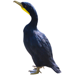 仿真羽毛鸬鹚模型装饰摆件湿地景区摄影道具鱼鹰水鸟动物手工艺品