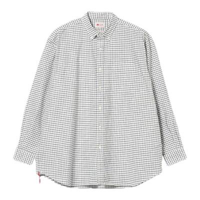【现货】SOLAR BEAMS Button 日本制 红绳格子纹休闲宽松长袖衬衫