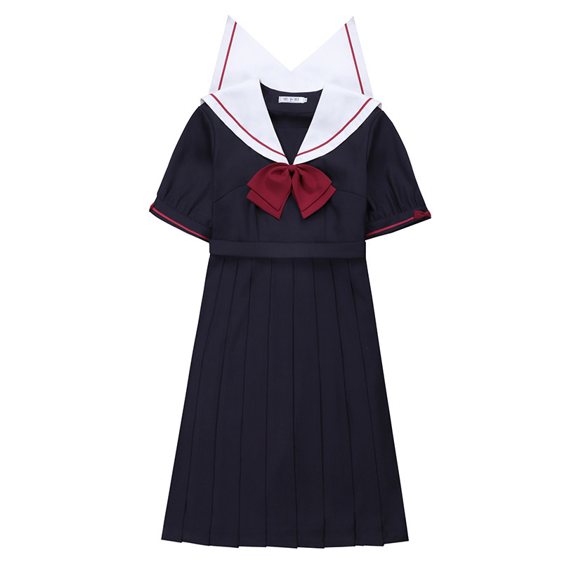 栗下町《大蝴蝶结盛夏服》原创JK制服水手服连衣裙短袖夏季日系
