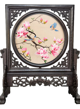 苏州刺绣手工双面绣台屏桌面摆件中国风特色商务礼品苏州纪念礼物