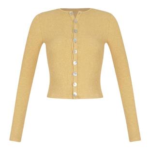 ITSNIKAR 法式V领针织开衫女秋外穿鹅黄色打底衫内搭修身短款上衣