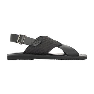 EMPORIO ARMANI/阿玛尼26年夏季新款男士牛皮革交叉袢带凉鞋官方