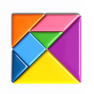 七巧板配件颗粒七颗装磁性颗粒可配对磁力拼图