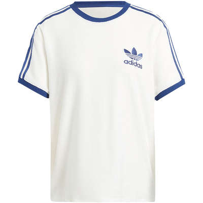 阿迪达斯女士罗纹圆领短袖T恤