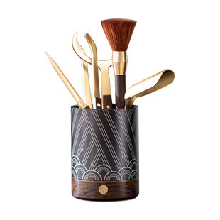 茶道六君子套装家用茶道配件功夫茶具茶勺茶夹竹茶针茶洗茶笔茶巾