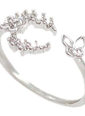 蝴蝶结戒指女开口可调节