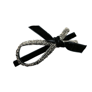 红色丝绒水钻蝴蝶结发夹女2025新款侧边刘海碎发发卡一字夹子头饰