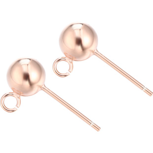 925纯银diy耳钉配件 球珠开口圈耳环半成品配饰 豆豆耳坠圆环空托