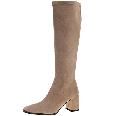 优兰意粗高跟长筒过膝时装瘦瘦靴