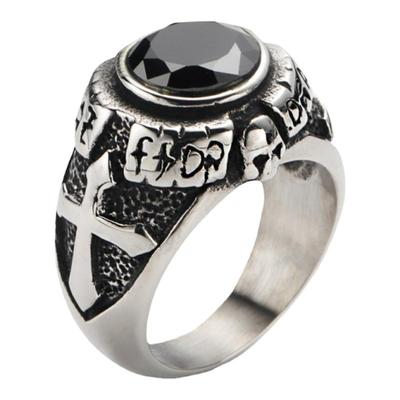 宝石十字架戒指潮牌朋克