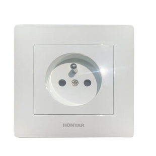 活动特价 鸿雁开关法标插座欧式德标欧标欧盟国面板86型圆二孔16A