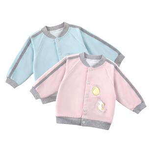 哥比兔男童外套春秋款纯棉春季女宝宝开衫套装棒球服儿童夹克卫衣