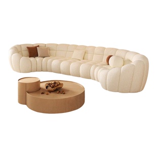 意式极简风弧形转角泡泡沙发轻奢创意美容院服装店环形半圆沙发