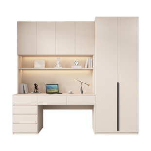 书桌实木定制衣柜一体电脑桌全屋定制家用卧室梳妆台自由组合柜子